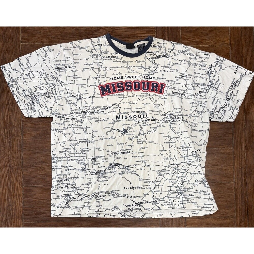 State of Mine Mens 2XL Missouri Home Sweet Home AOP White Short Sleeve T Shirt